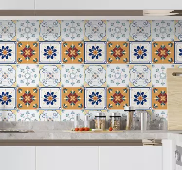 Mehrfarbiger Fliesen Aufkleber - TenStickers