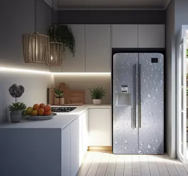 Kühlschrank Folie Textur  Grau mit Tropfen - TenStickers