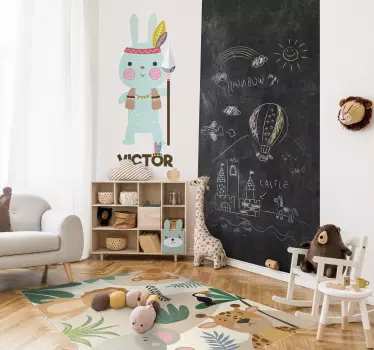 Personalisierter aufkleber mit indigenem kaninchen - TenStickers