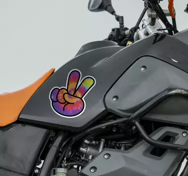 Motorrad Aufkleber buntes Friedenszeichen - TenStickers
