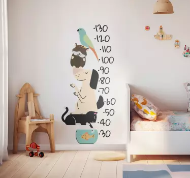 Wandtattoo Kinderzimmer Haustierhöhenmesser - TenStickers