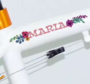 Blütendesign mit Namen Fahrrad Sticker - TenStickers