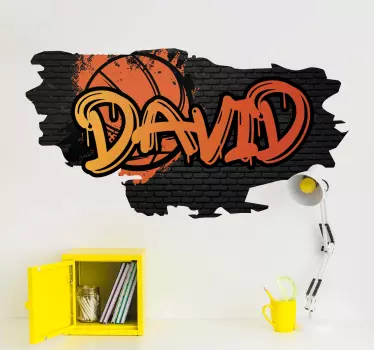 Basketball Graffiti mit Namen Wandtattoo Jugendzimmer - TenStickers
