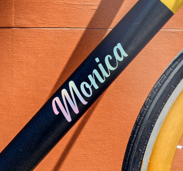Name in Regenbogenfarben Fahrrad Sticker - TenStickers