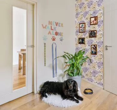 Wandtattoo niemals allein gehen Hundeleine - TenStickers