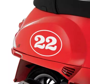 Motorrad Aufkleber personalisierbare Nummer - TenStickers