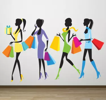 Wandtattoo shoppende Frauen - TenStickers