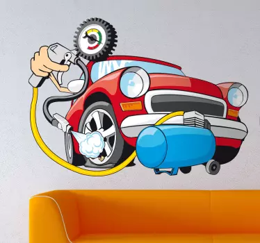Wandtattoo Auto mit Luftdruck Maschine - TenStickers
