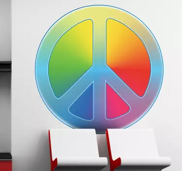 Farbiges Peace Zeichen Aufkleber - TenStickers
