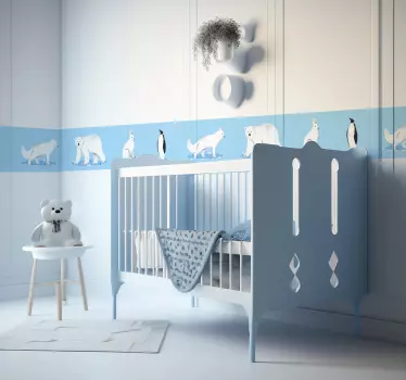 Bordüre arktische Tiere selbstklebend - TenStickers
