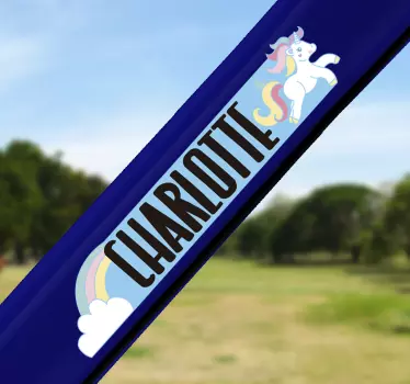 Fahrrad Aufkleber Einhorndesign mit Namen - TenStickers