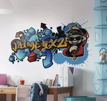 Graffiti Rapper mit Namen Wandtattoo Jugendzimmer - TenStickers