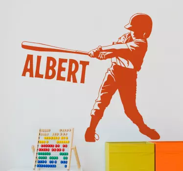 Wandsticker Baseball personalisiert - TenStickers