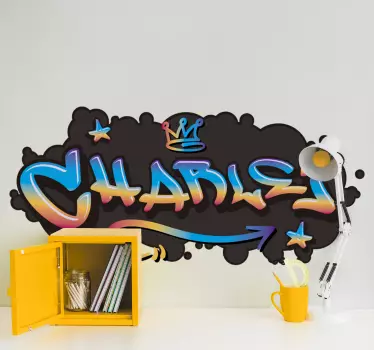 Urban Sticker Beton Graffiti mit Namen - TenStickers