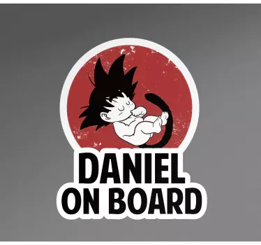 Drachenball Baby on Board mit Namen Autoaufkleber - TenStickers