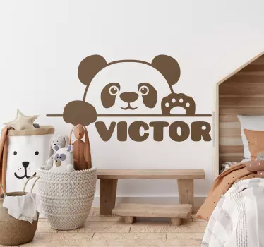 Sticker Baby Spähte baby panda mit Namen - TenStickers