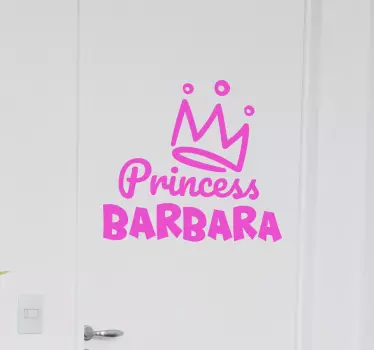 Prinzessinnenkrone Namens kreativer Türaufkleber - TenStickers