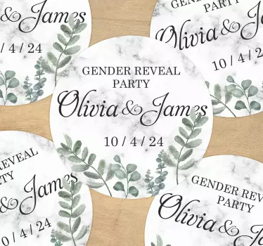 Geschlechtsoffenbarungsparty Aufkleber Marmor - TenStickers
