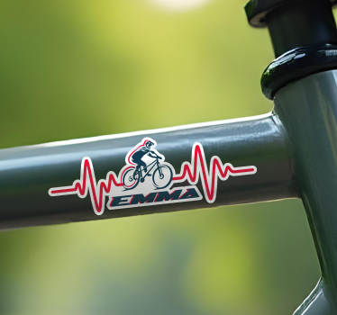 Fahrrad Aufkleber Herzschlag Design - TenStickers