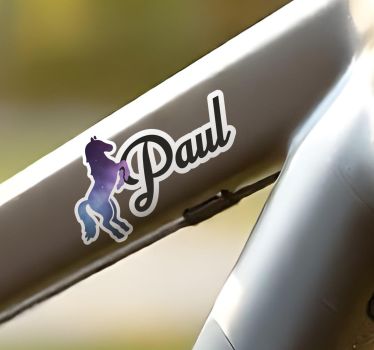 Fahrrad Aufkleber Pferde Motiv mit Namen - TenStickers