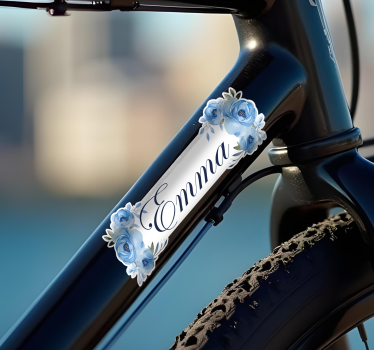 Fahrrad Sticker blaue blumen - TenStickers