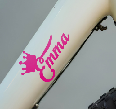 Fahrrad Aufkleber Pinke Krone Motiv - TenStickers