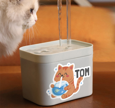 Aufkleber wasserschüssel mit Namen - TenStickers