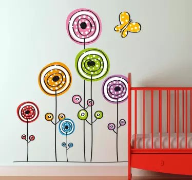 Abstrakte Blumen Aufkleber - TenStickers
