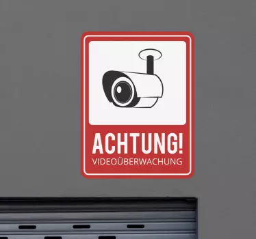 Achtung Video Überwachung Zeichen Wandtattoo - TenStickers