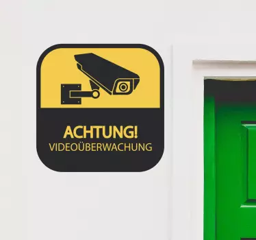 Achtung Videoüberwachung Warn Wandtattoo - TenStickers
