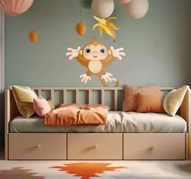 Affe und Banane Aufkleber - TenStickers