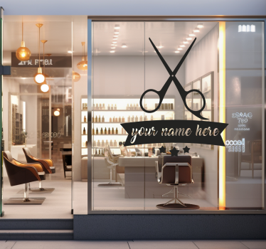 Anpassbare Schaufenster Aufkleber Friseur - TenStickers