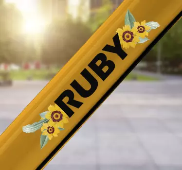 Anpassbare sonnenblume fahrrad aufkleber - TenStickers