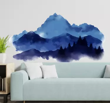 Aquarell Berge Wandtattoo - TenStickers