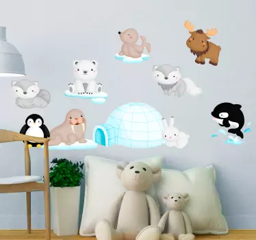 Arktische tiere wandaufkleber - TenStickers