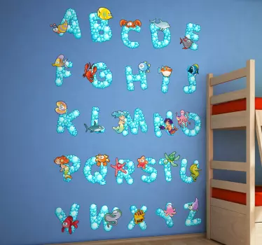 Wandtattoo Alphabet mit Wasser-Design - TenStickers