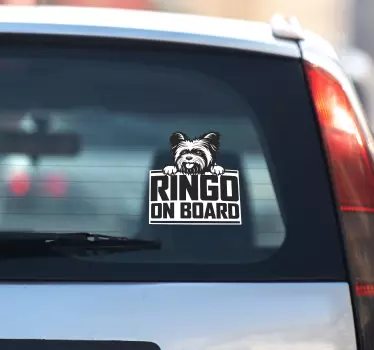 Aufkleber Auto Netter yorkshire-hund, der späht - TenStickers