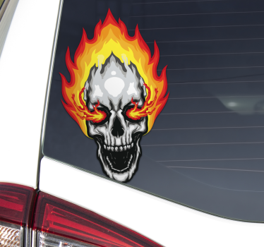 Aufkleber Auto Schädelfeuer - TenStickers