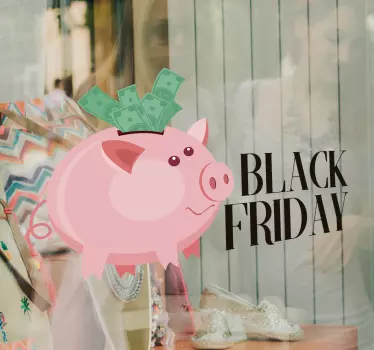 Sticker Black Friday Schweinchen - TenStickers