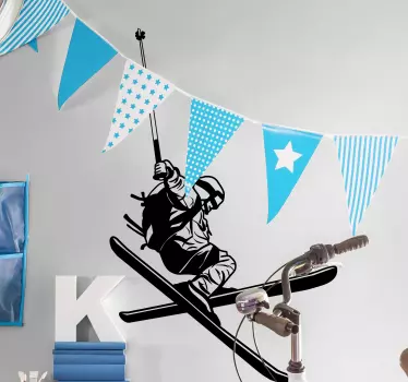 Aufkleber Extremsport Mann skifahren - TenStickers