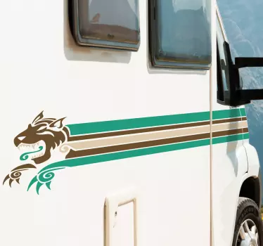 Wohnmobil Aufkleber Linien Wolf - TenStickers