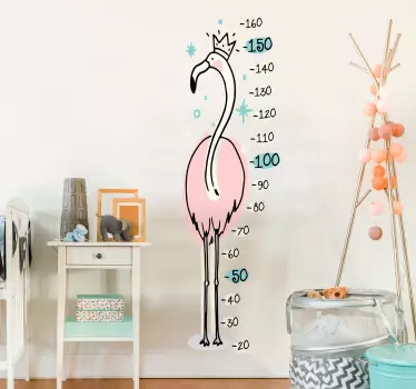 Wandtattoo für Zuhause Flamingo Messlatte - TenStickers