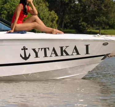 Aufkleber Marine name mit Ankerzeichnung - TenStickers