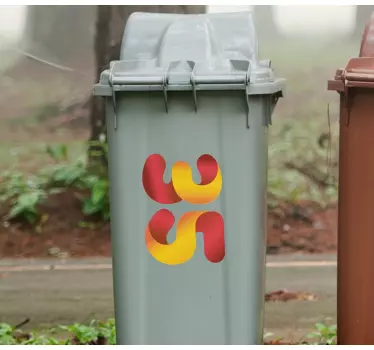 Aufkleber Mülltonne symbolisches design - TenStickers
