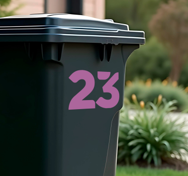 Aufkleber mülltonne mit fetten zahlen grafiken - TenStickers