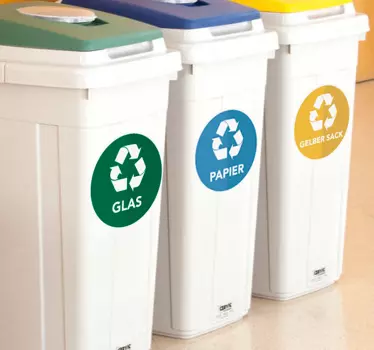 Aufkleber Mülltrennung 7er SET - TenStickers