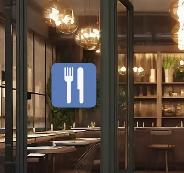Aufkleber Restaurant Messer und Gabel - TenStickers
