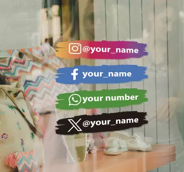 Aufkleber Schilder Social media icons personalisiert - TenStickers