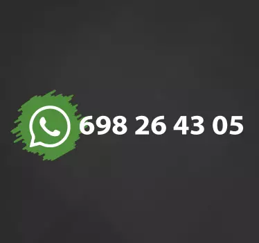 Schaufenster Aufkleber Whatsapp mit Personalisierte Nummer - TenStickers