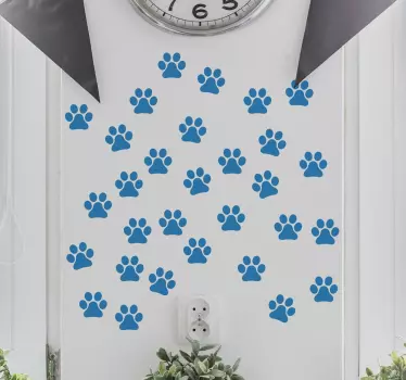 Wandtattoo Wohnzimmer Aufkleber Set Hundepfoten - TenStickers